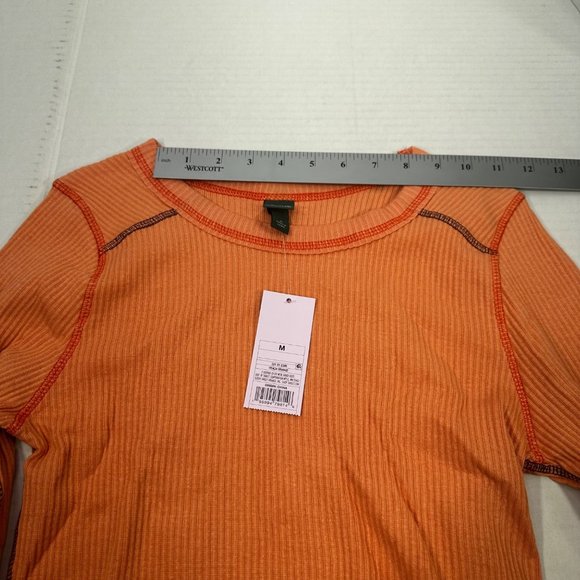 Wild Fable Women's Size Med Long Sleeve Slim Fit Baby Ribbed Tee Shirt Peach New - Picture 7 of 13